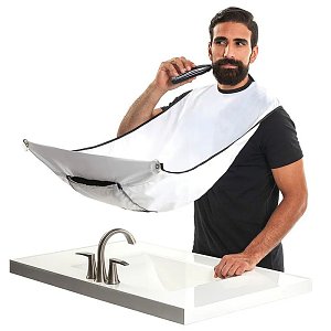Shaving Apron with Suction Cups White