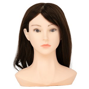 Training Mannequin Head with Natural Hair Brown with Stand 240g 60cm
