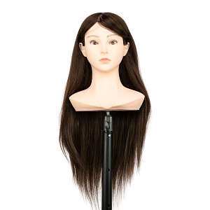Training Mannequin Head with Natural Hair Brown with Stand 240g 60cm