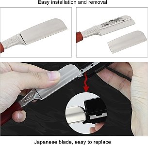 Straight Razor with Replaceable Blades & Case