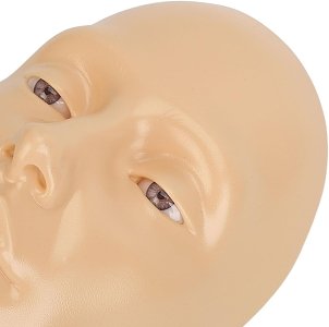 5D Silicone Face for Eyelash and Makeup Practice with Support Base