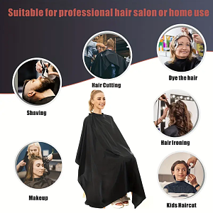 Barber Cape, Black Color 150 x 128cm