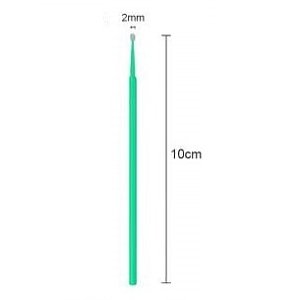 Eyelash Brushes Microbrushes Green Fine 2mm 100pcs