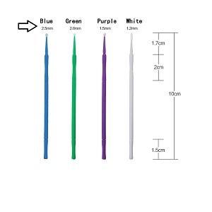Eyelash Brushes Microbrushes Blue Regular 2.5mm 100pcs