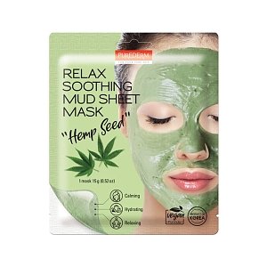 Relax Soothing Mud Sheet Mask "Hemp Seed" 15gr