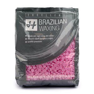 Hypoallergenes Heisswachs Elastisch fur Enthaarung Brazilian Wax in Tropfenform Rosa mit Zitronenmelisse-Ol, 1kg