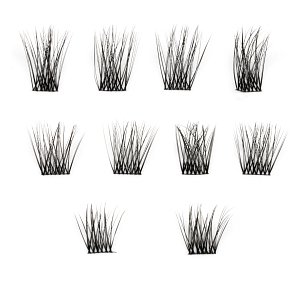 Pre-Glued Cluster Eyelashes 10-12-14mm with Black Base