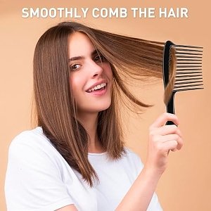 Afro Hair Comb Black with Wide Teeth – Ideal for Detangling