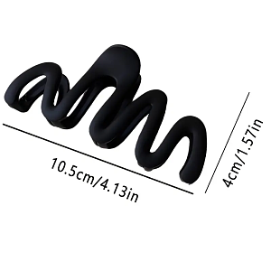 Grosse Haarklammer Schwarz 10,5 cm – Mattes Finish, Modernes Minimal Design, Fur dickes & feines Haar