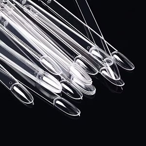 Nail Art Display Sticks Oval Shape Clear – 50pcs Nail Tips for Practice and Colour Display