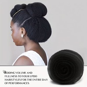 Hair Sponge Padding with 70 Hairpins for Volume & Updos – Black 50.8cm