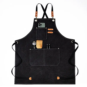 Barber Salon Apron Black with Pockets 60 x 70cm