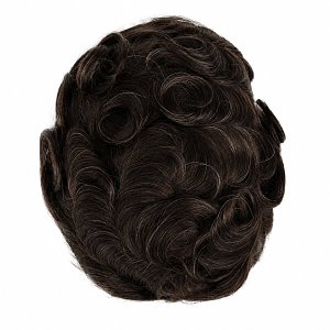Unsichtbares Herren-Toupet fur Haarausfall, Naturlicher Look Hellbraun mit 20% grauen Haaren