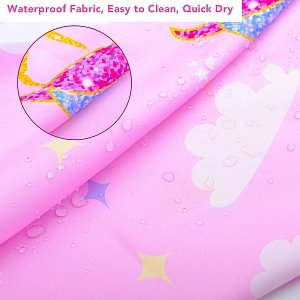 Children's Waterproof Haircut Cape Pink with Unicorn Design
