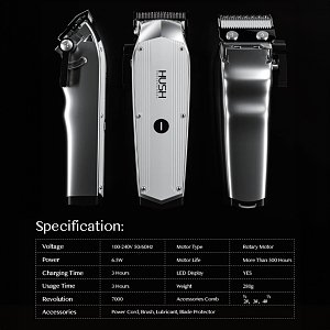 HUSH HU22C Rechargeable Hair Clipper with Lithium Battery