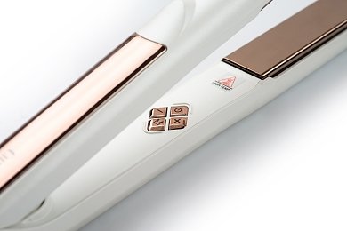 Ison Hair Straightener White with Pink/Gold