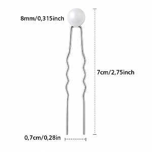 Silver Pearl Hairpins Set of 10pcs