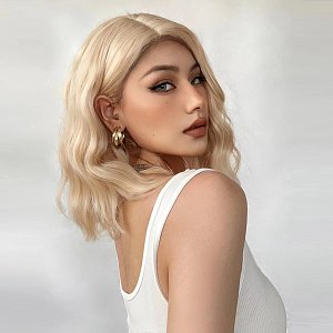 Synthetic Hair Wig Blonde Frame