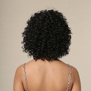 Synthetic Hair Wig Black Curly Short