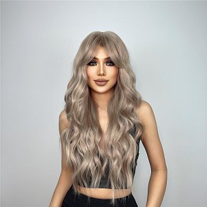 Synthetic Hair Wig Blonde Long Curly with Fringe
