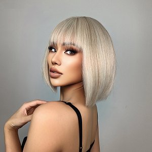 Synthetic Hair Wig Blonde Short with Fringe