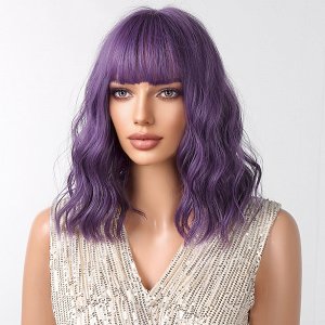 Synthetic Hair Wig Purple Frame