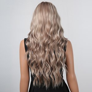 Synthetic Hair Wig Blonde Long Curly with Fringe