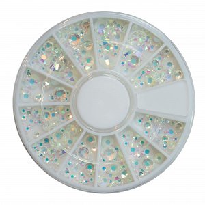 Nail Art Rhinestone White - Transparent - Iridescent 240pcs