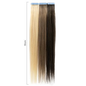 Invisible Tape Hair Extensions Natural Remy Human Hair #2 55cm 10pcs – Christian Artesio