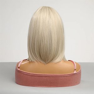 Synthetic Blonde Bob Wig with Bangs
