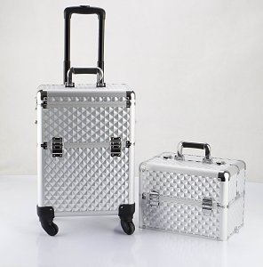 Professional Aluminum Wheeled Beautycase Silver