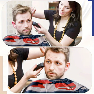 Professional Barber Cutting Cape Camouflage