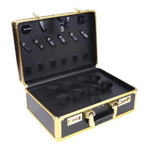 Professional Aluminum Barber Case for Hairdressing - Black-Gold