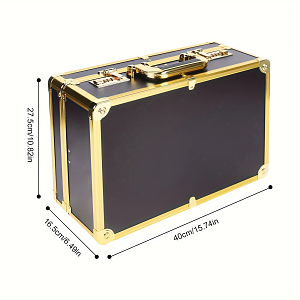 Professional Aluminum Barber Case for Hairdressing - Black-Gold