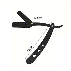 Professional Folding Barber Razor Black – Stainless Steel & Durable