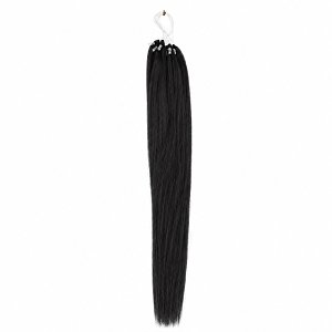 Feather Haarverlangerungen Echthaar #1 Schwarz 50cm 10Stk