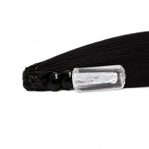Feather Haarverlangerungen Echthaar #1 Schwarz 50cm 10Stk