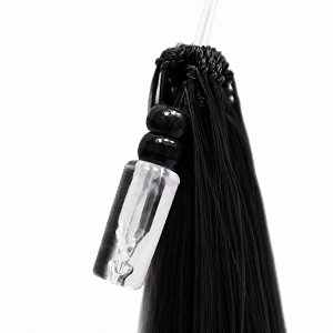 Feather Haarverlangerungen Echthaar #1 Schwarz 50cm 10Stk
