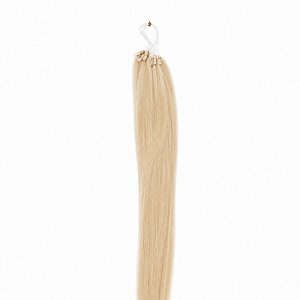 Feather Haarverlangerungen Echthaar #1001 Hellblond 50cm 10Stk