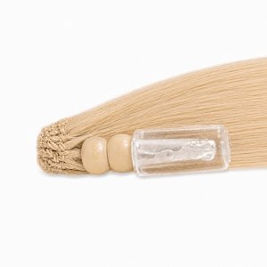 Feather Haarverlangerungen Echthaar #1001 Hellblond 50cm 10Stk