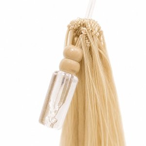 Feather Haarverlangerungen Echthaar #1001 Hellblond 50cm 10Stk