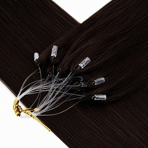 Feather Haarverlangerungen Echthaar #1B Dunkelbraun 50cm 10Stk