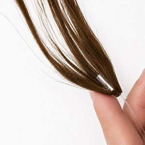 Feather Haarverlangerungen Echthaar #2 Braun 50cm 10Stk
