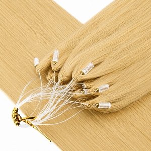 Feather Haarverlangerungen Echthaar #24 Blond 50cm 10Stk