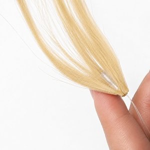 Feather Haarverlangerungen Echthaar #24 Blond 50cm 10Stk