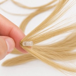Feather Haarverlangerungen Echthaar #24 Blond 50cm 10Stk