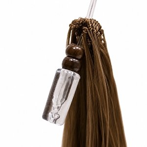 Feather Haarverlangerungen Echthaar #4 Hellbraun 50cm 10Stk