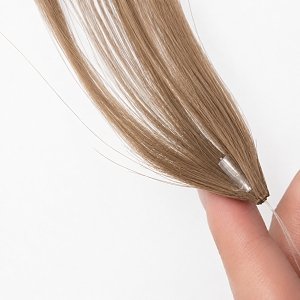 Feather Haarverlangerungen Echthaar #5A Aschblond 50cm 10Stk