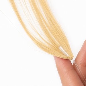 Feather Haarverlangerungen Echthaar #60 Blond 50cm 10Stk
