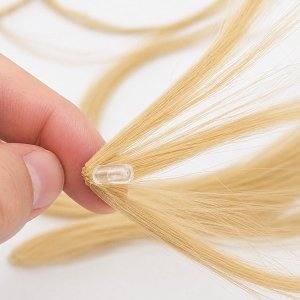 Feather Haarverlangerungen Echthaar #60 Blond 50cm 10Stk